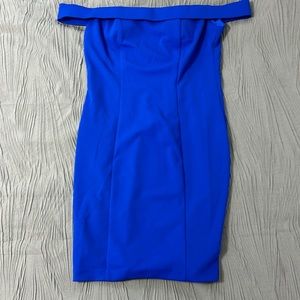 Off the shoulder royal blue dress
